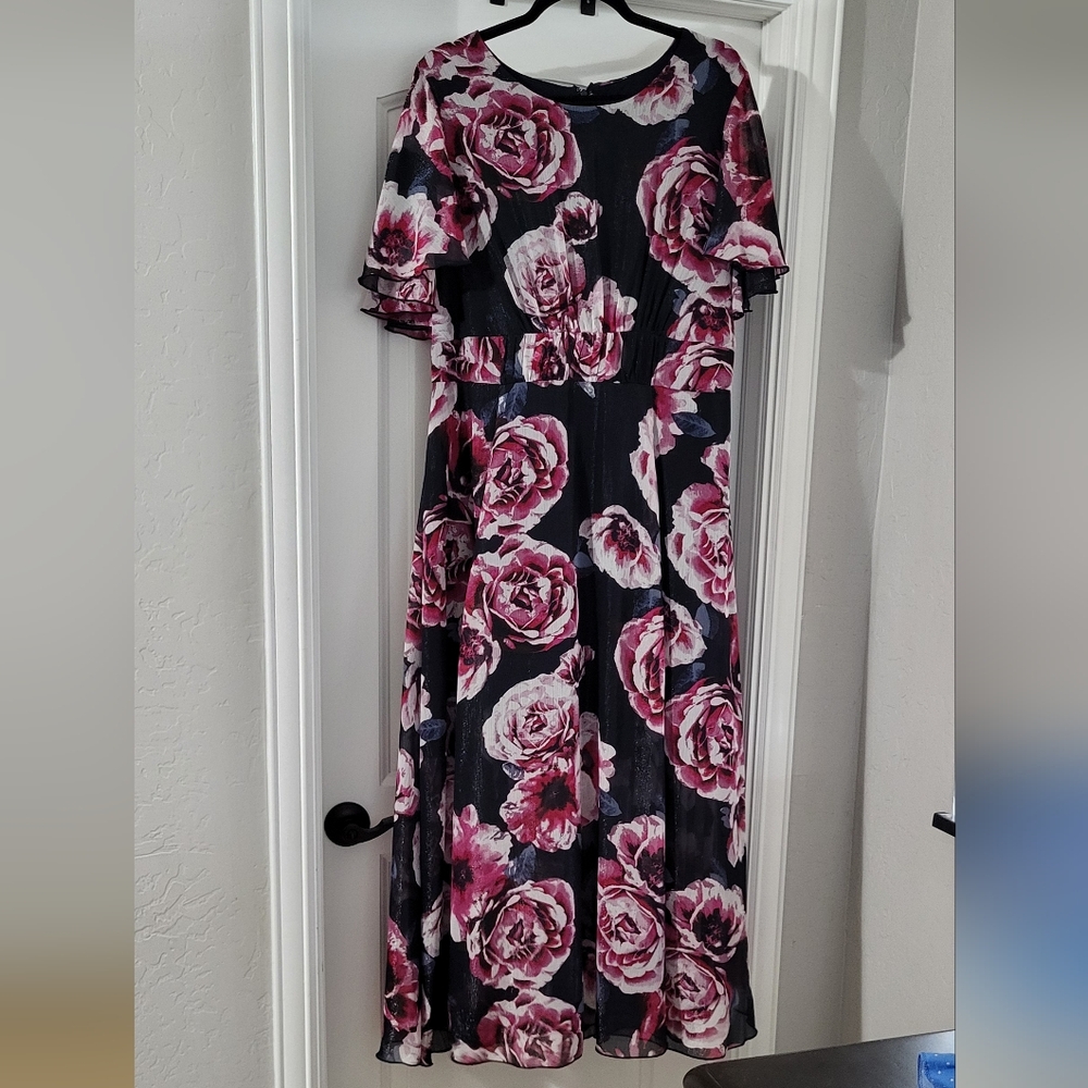 Navy Floral Dress